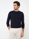 Crew Neck Long Sleeve Men's Tricot Sweater